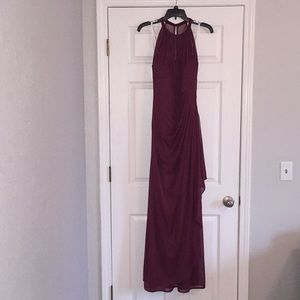 Long Mesh Dress With Illusion Neckline